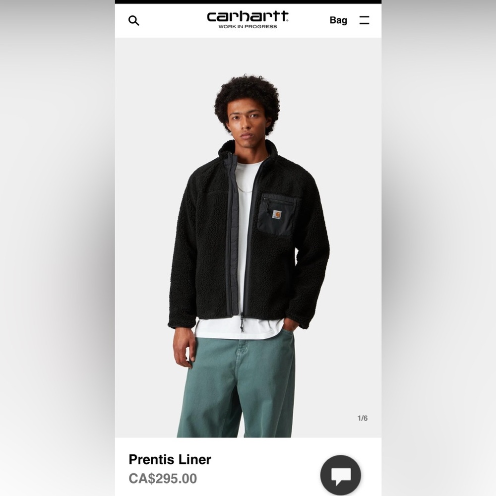 Carhartt WIP Black Sherpa Jacket